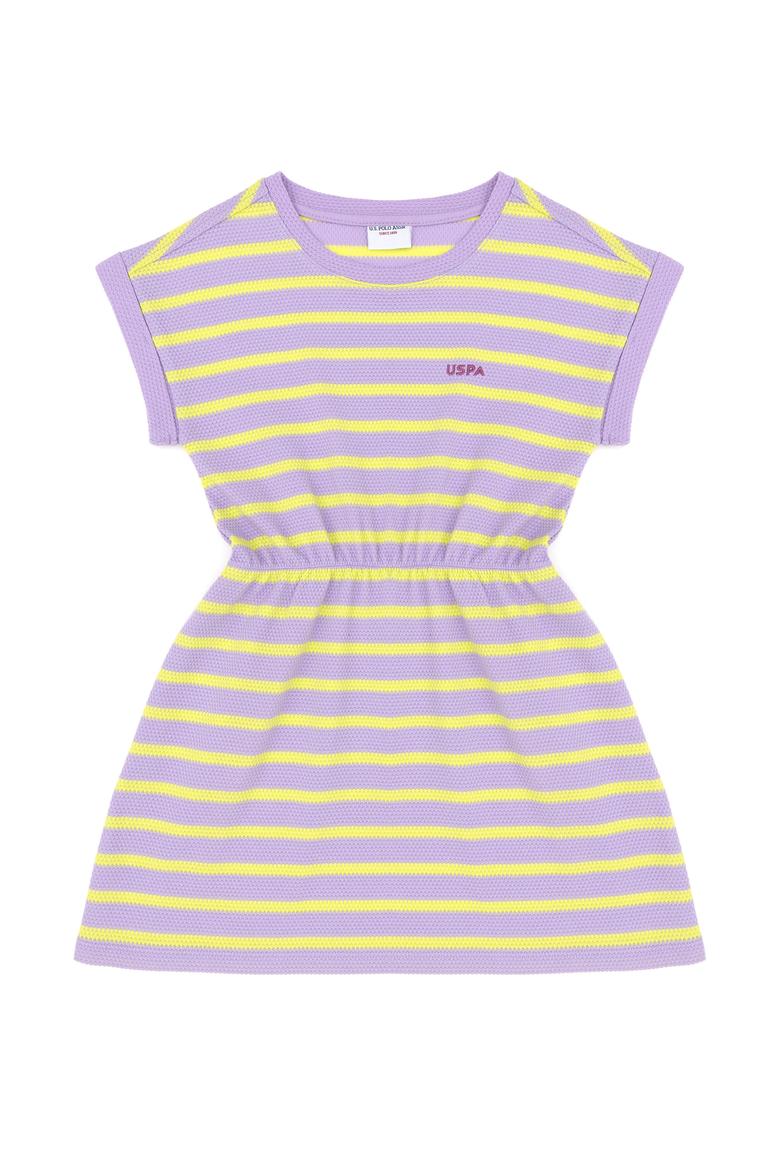 Kız Çocuk Lila Kolsuz Örme Elbise