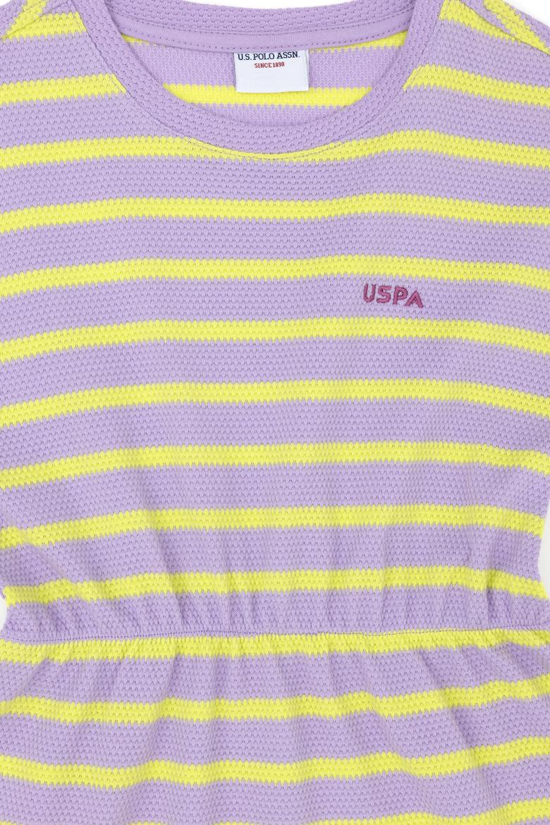 Kız Çocuk Lila Kolsuz Örme Elbise - 50288064017