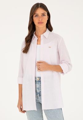 Kadın Pembe Uzun Kollu Gömlek - 50289063019