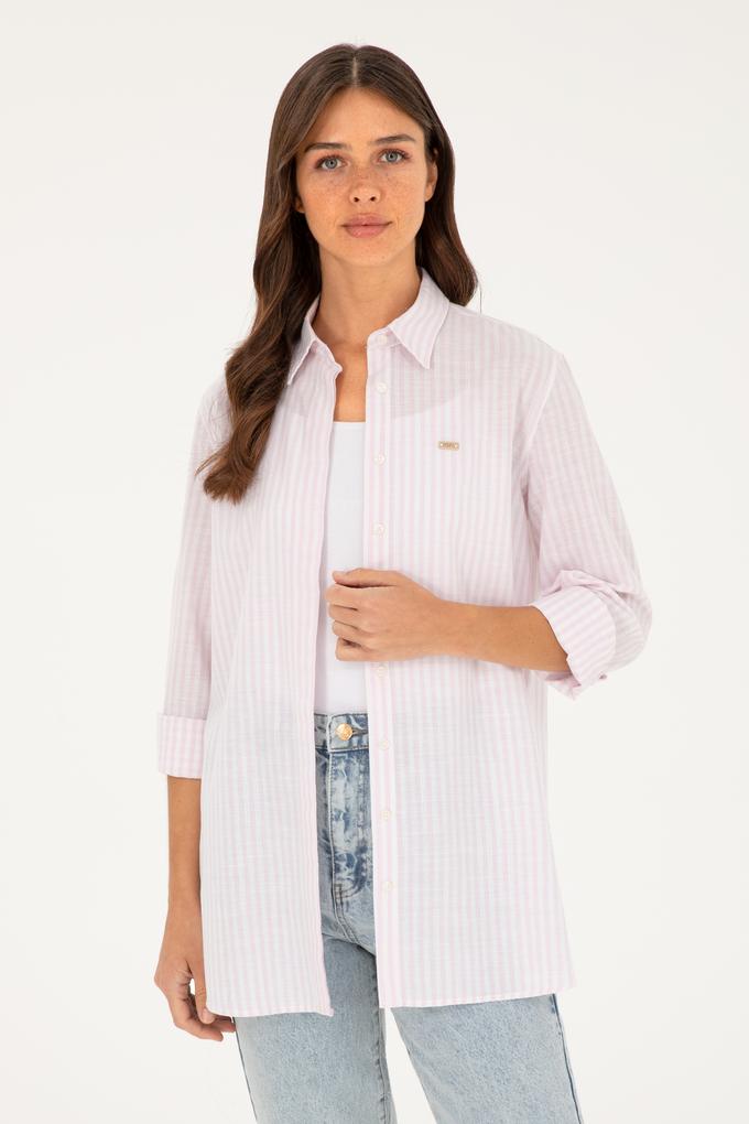 Kadın Pembe Uzun Kollu Gömlek