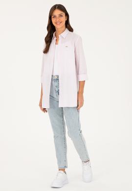Kadın Pembe Uzun Kollu Gömlek - 50289063019