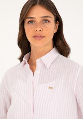 Kadın Pembe Uzun Kollu Gömlek - 50289063019