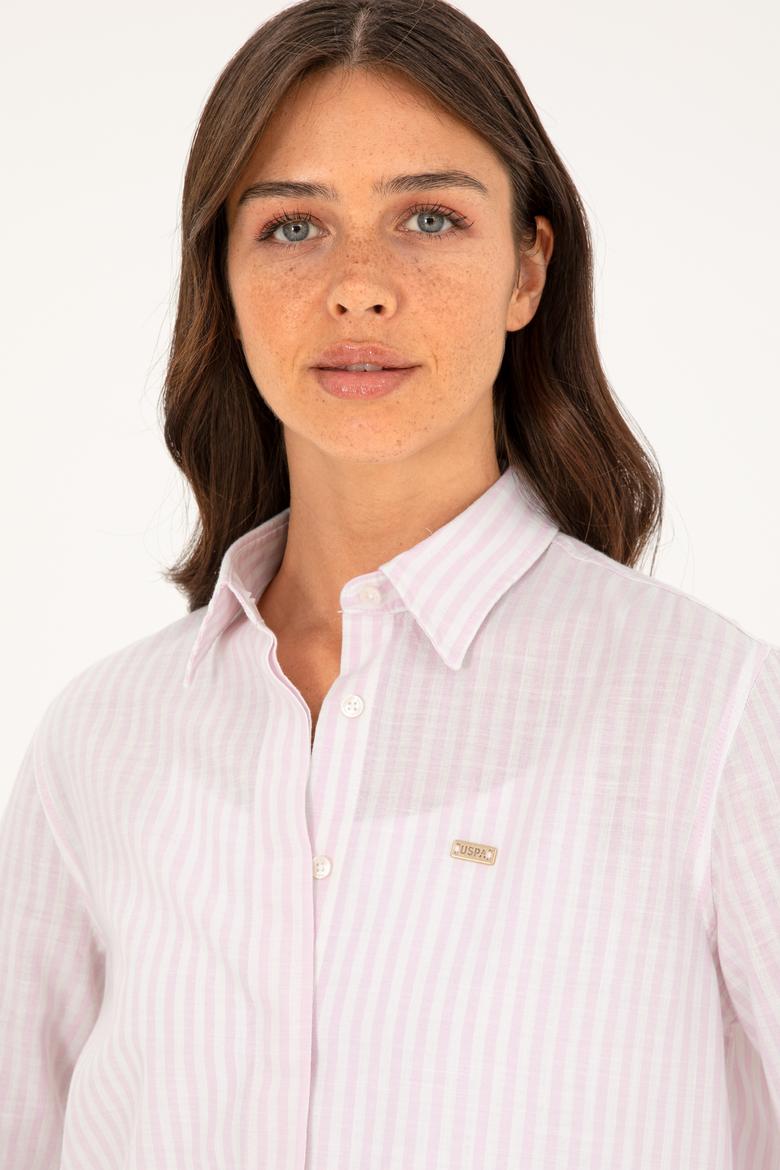 Kadın Pembe Uzun Kollu Gömlek - 50289063019