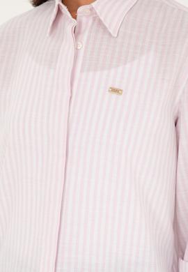 Kadın Pembe Uzun Kollu Gömlek - 50289063019