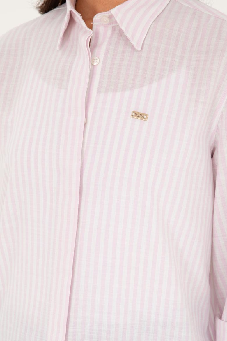 Kadın Pembe Uzun Kollu Gömlek - 50289063019