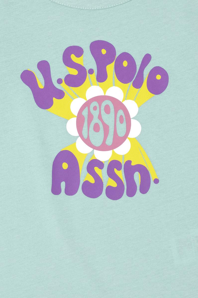 Kız Çocuk Mint Bisiklet Yaka Kolsuz Tişört