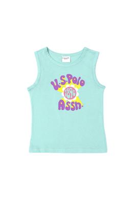 Kız Çocuk Mint Bisiklet Yaka Kolsuz Tişört - 50288410002