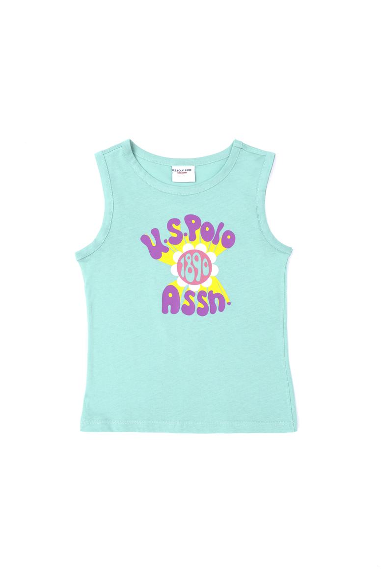 Kız Çocuk Mint Bisiklet Yaka Kolsuz Tişört - 50288410002