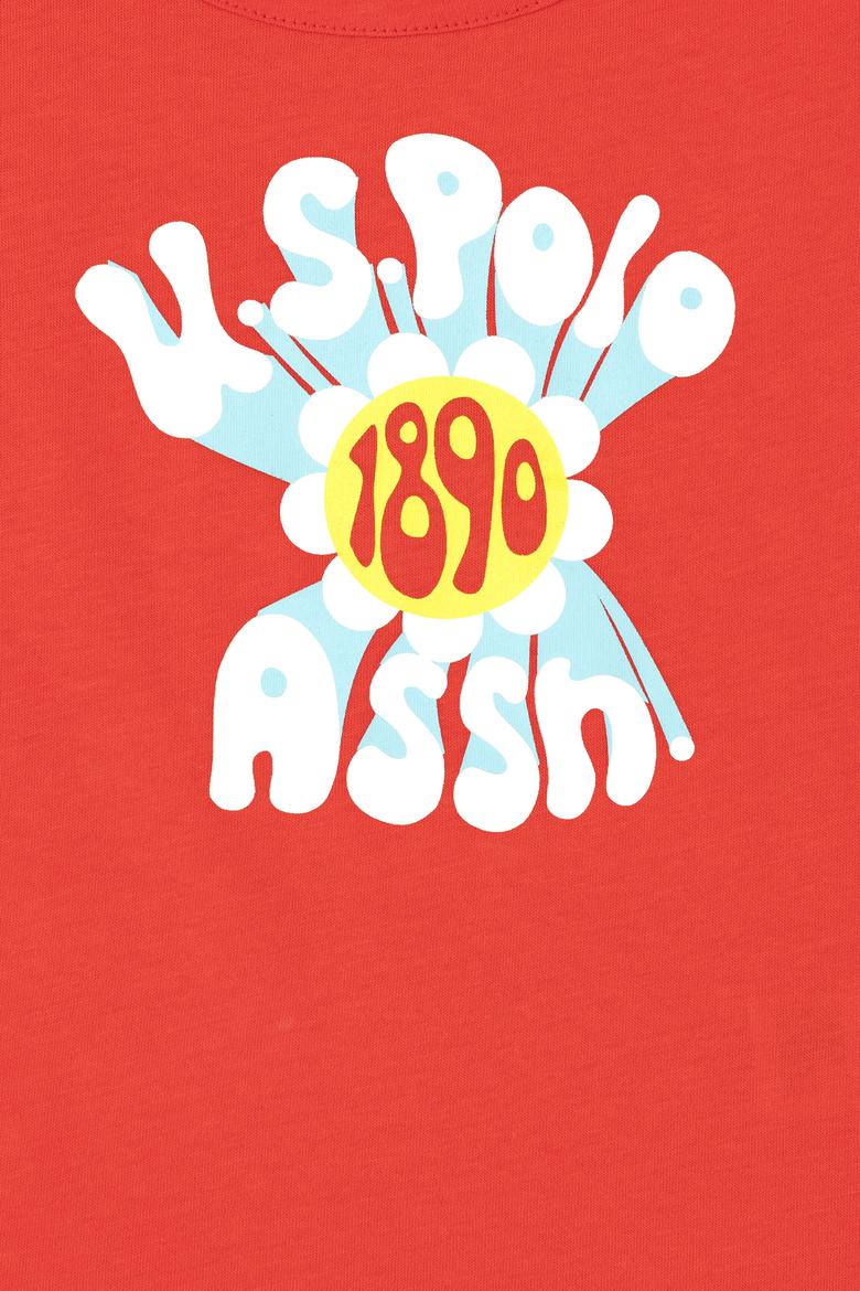 Kız Çocuk Kırmızı Bisiklet Yaka Kolsuz Tişört - 50288410044