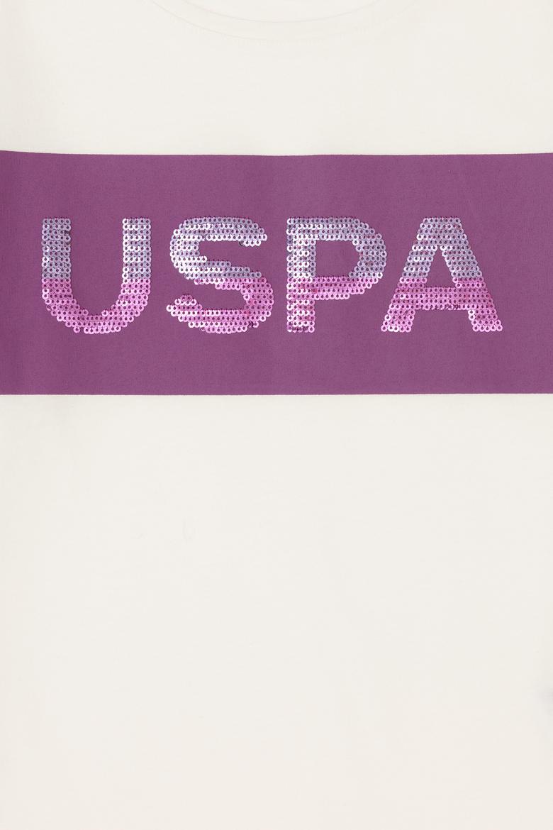 Kız Çocuk Ekru Bisiklet Yaka Tişört - 50288456003