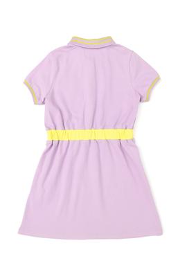 Kız Çocuk Lila Polo Yaka Kısa Kollu Örme Elbise - 50288685012