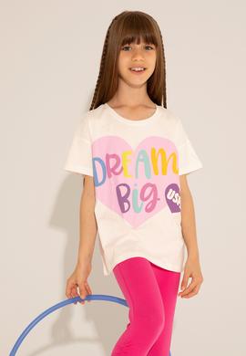 Kız Çocuk Ekru Bisiklet Yaka Tişört - 50288444002