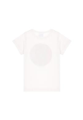 Kız Çocuk Ekru Bisiklet Yaka Tişört - 50288455012