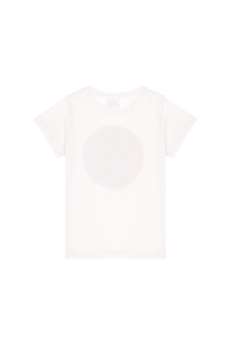 Kız Çocuk Ekru Bisiklet Yaka Tişört - 50288455012