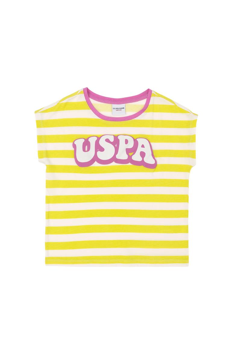 Kız Çocuk Fıstık Bisiklet Yaka Tişört - 50288409003