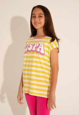 Kız Çocuk Fıstık Bisiklet Yaka Tişört - 50288409003