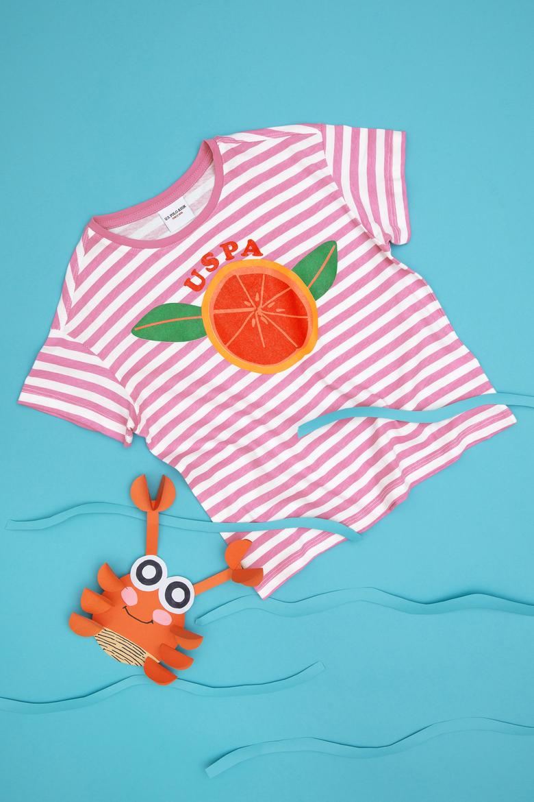 Kız Çocuk Menekşe Bisiklet Yaka Tişört - 50288440017