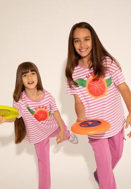 Kız Çocuk Menekşe Bisiklet Yaka Tişört - 50288440017