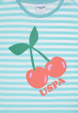 Kız Çocuk Mint Bisiklet Yaka Tişört - 50288440029