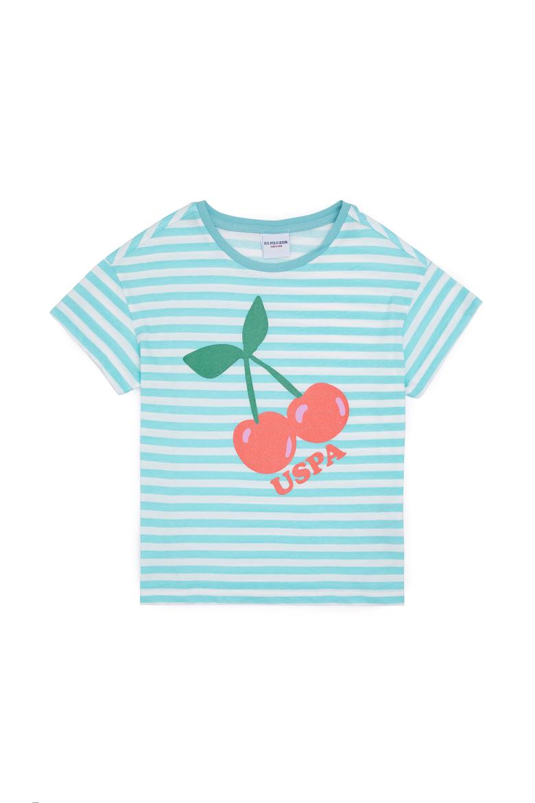 Kız Çocuk Mint Bisiklet Yaka Tişört - 50288440029