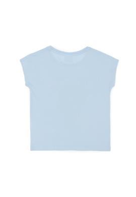 Kız Çocuk Açık Mavi Bisiklet Yaka Tişört - 50288452001