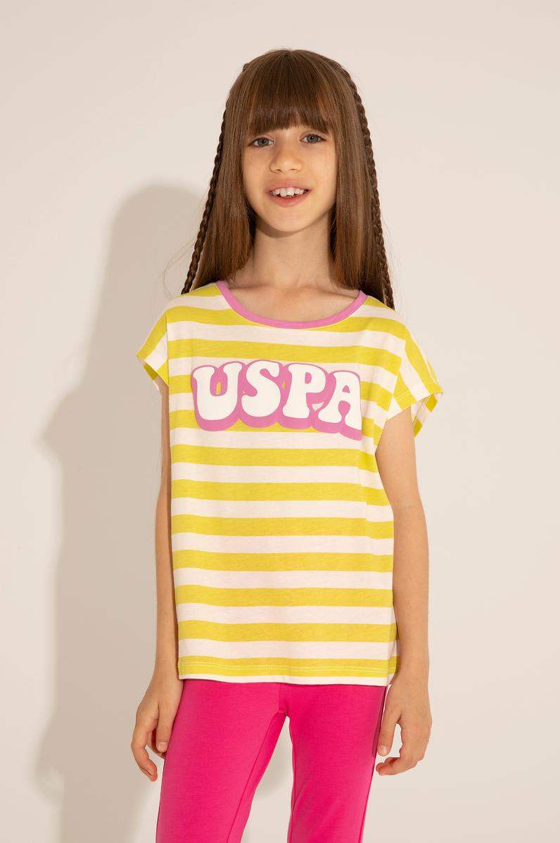 Kız Çocuk Fıstık Bisiklet Yaka Tişört