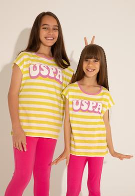 Kız Çocuk Fıstık Bisiklet Yaka Tişört - 50288409003