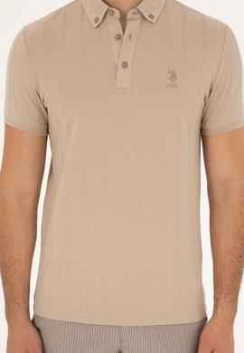 Erkek Slim Fit Polo Yaka Açık Haki Tişört - 50282506027