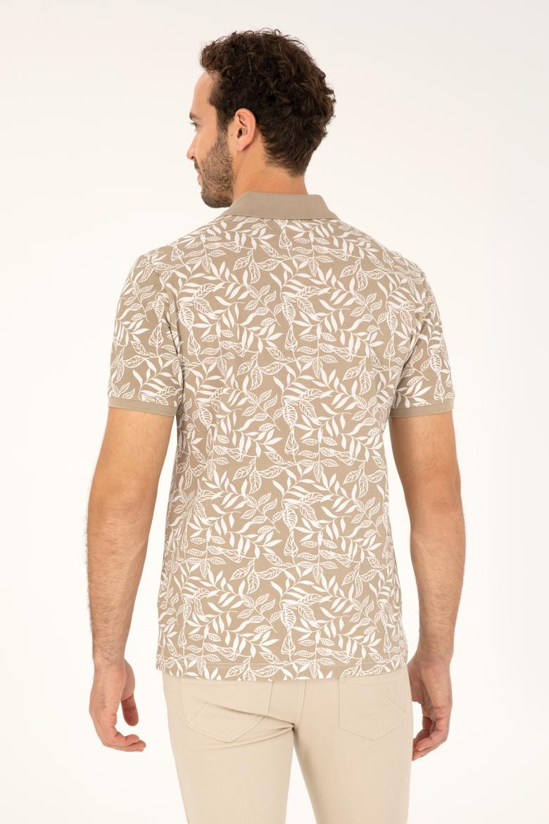 Erkek Regular Fit Polo Yaka Açık Haki Tişört - 50281959017