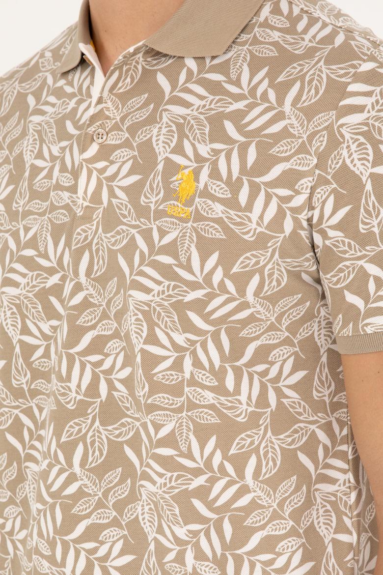 Erkek Regular Fit Polo Yaka Açık Haki Tişört - 50281959017