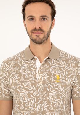 Erkek Regular Fit Polo Yaka Açık Haki Tişört - 50281959017