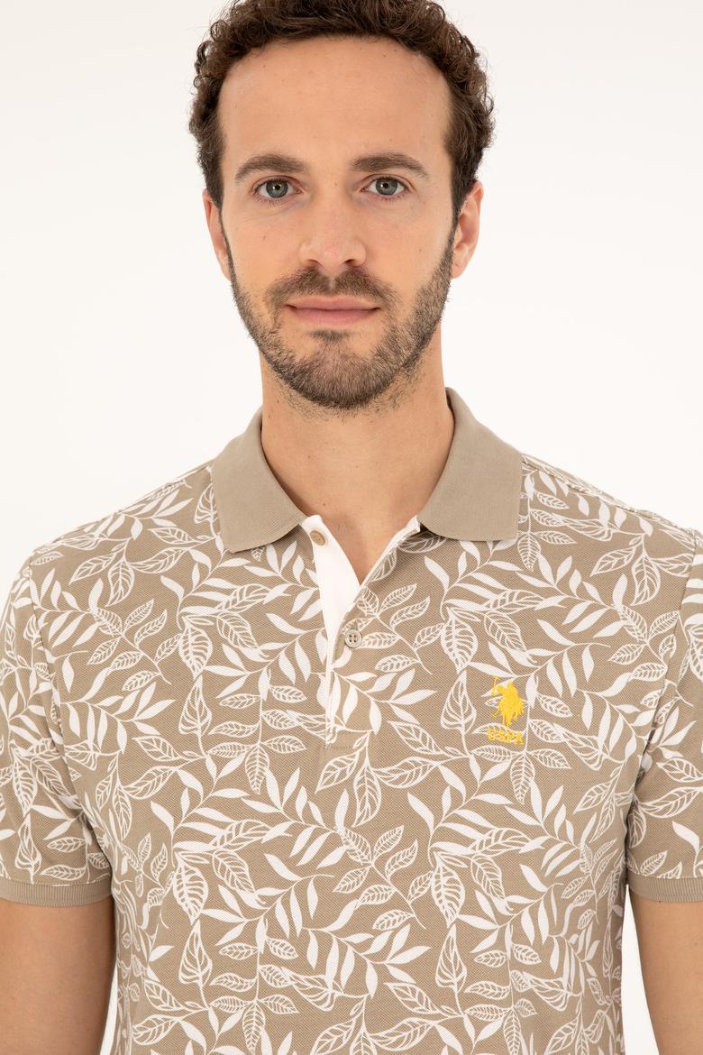 Erkek Regular Fit Polo Yaka Açık Haki Tişört - 50281959017