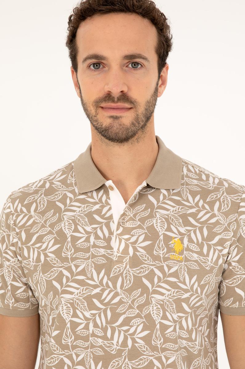 Erkek Regular Fit Polo Yaka Açık Haki Tişört