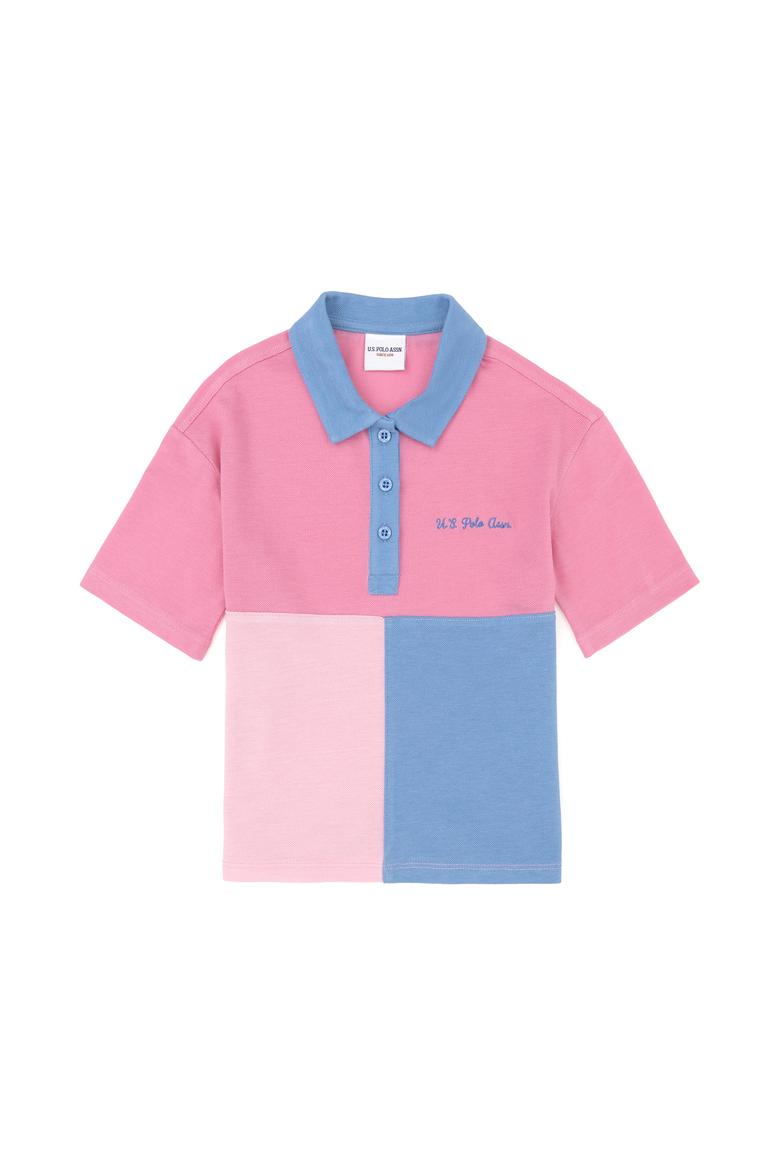 Kız Çocuk Menekşe Polo Yaka Tişört - 50288436037