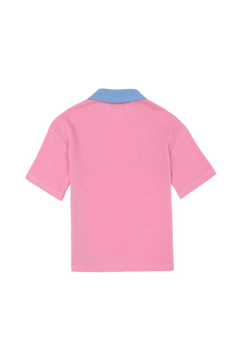 Kız Çocuk Menekşe Polo Yaka Tişört - 50288436037