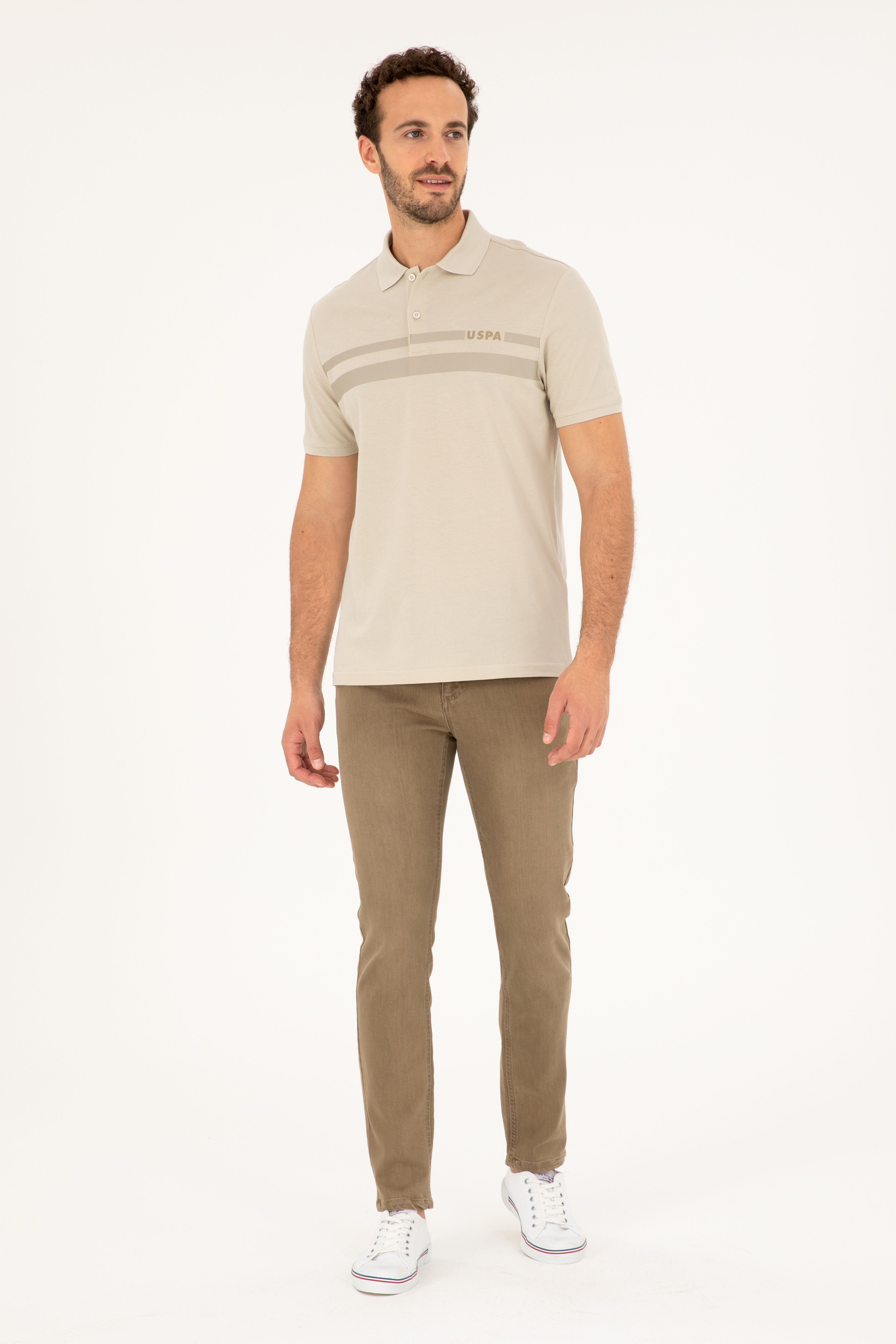 Erkek Regular Fit Polo Yaka Taş Tişört