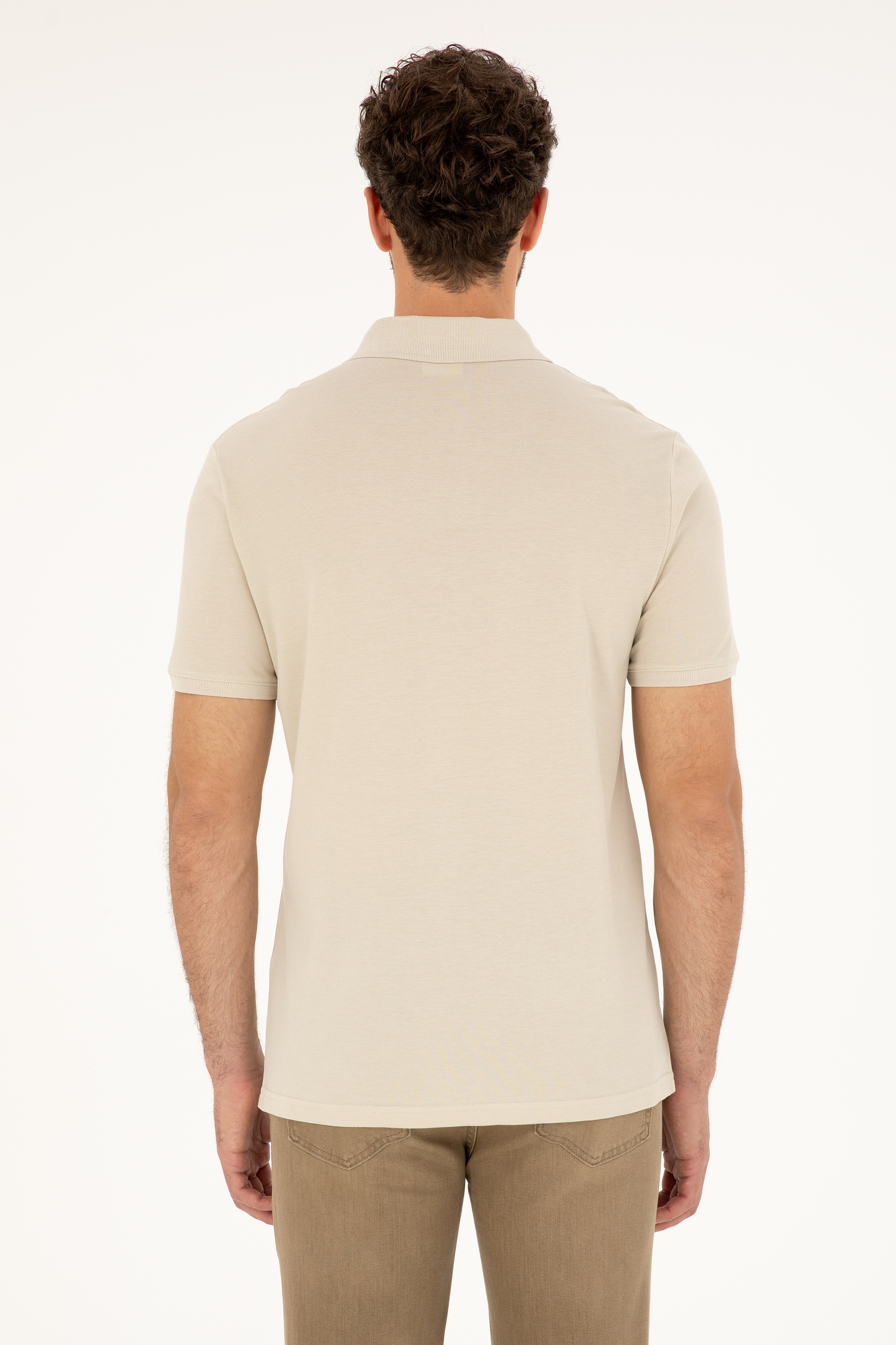 Erkek Regular Fit Polo Yaka Taş Tişört - Image 5