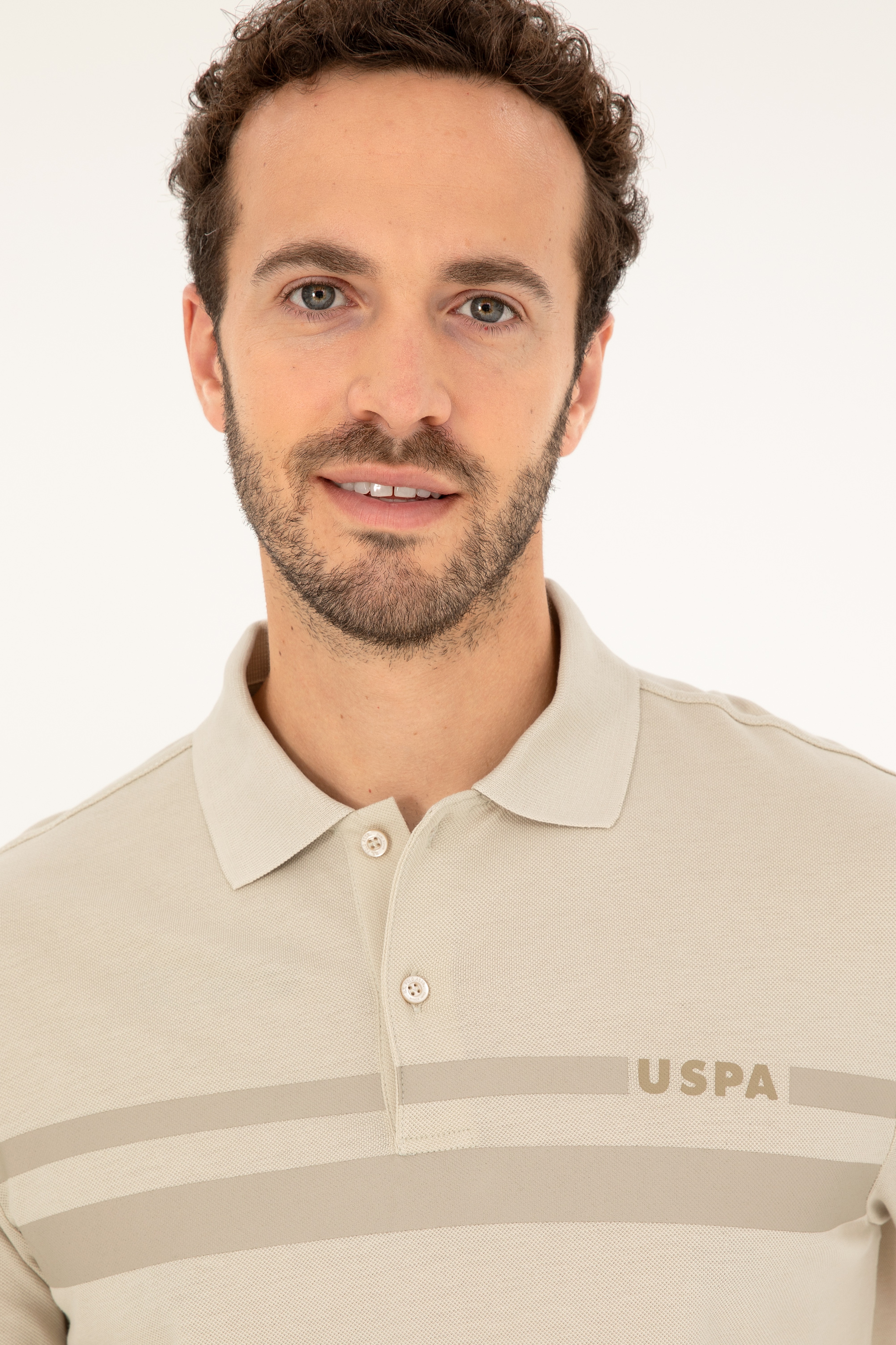 Erkek Regular Fit Polo Yaka Taş Tişört - Image 2