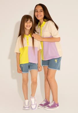 Kız Çocuk Krem Polo Yaka Tişört