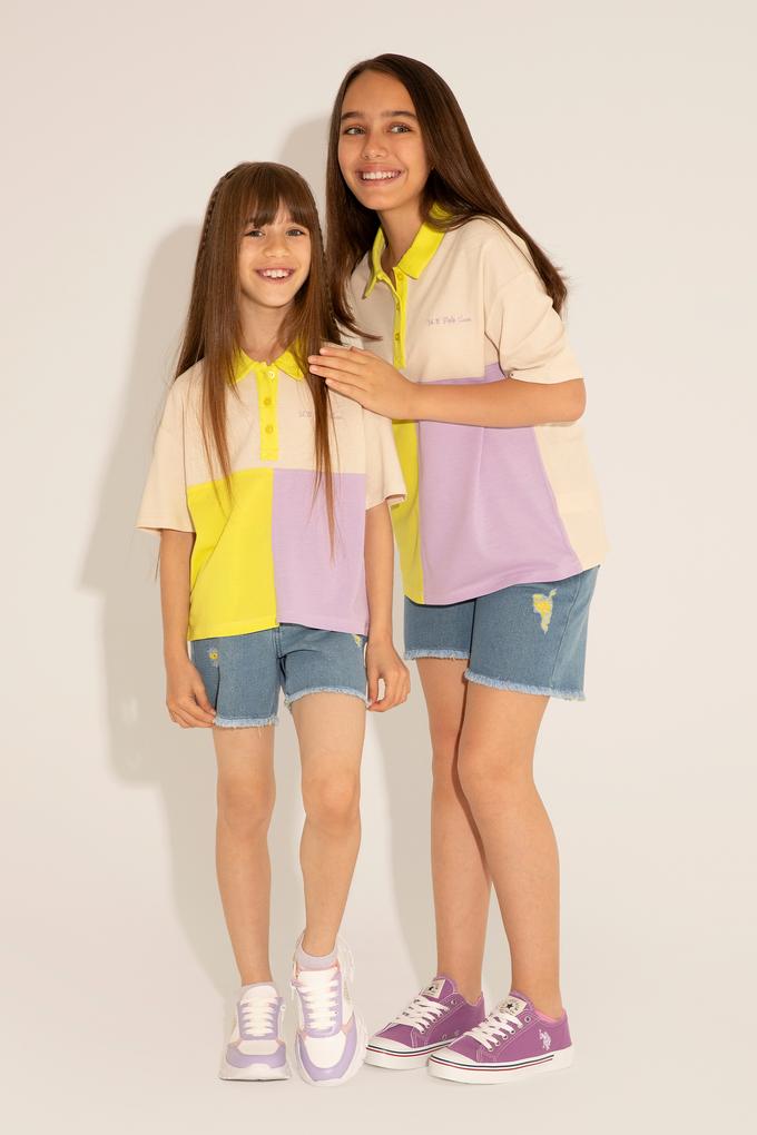 Kız Çocuk Krem Polo Yaka Tişört