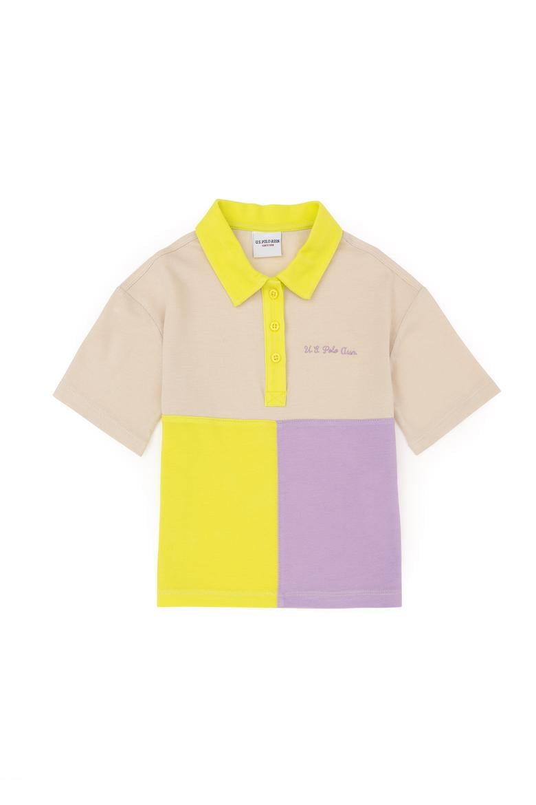 Kız Çocuk Krem Polo Yaka Tişört - 50288436033