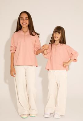 Kız Çocuk Ekru Kanvas Pantolon - 50254125004