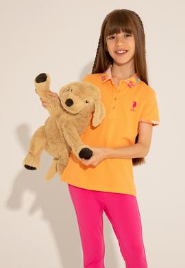 Kız Çocuk Turuncu Polo Yaka Basic Tişört - 50265667133