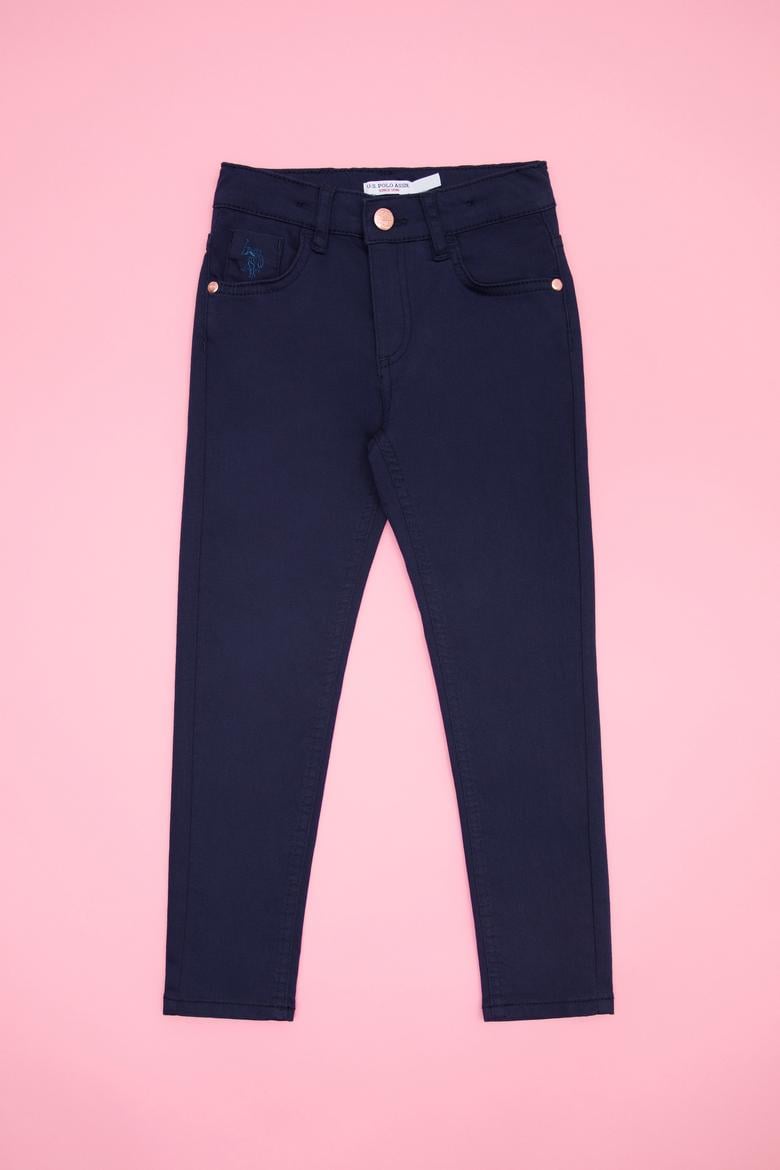Kız Çocuk Lacivert Kanvas Pantolon - 50266387011