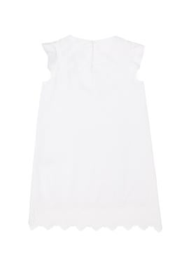 Kız Çocuk Beyaz Kolsuz Dokuma Elbise - 50262731009