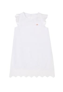 Kız Çocuk Beyaz Kolsuz Dokuma Elbise - 50262731009