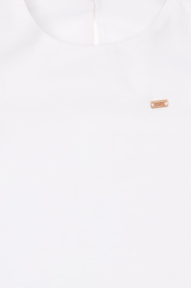 Kız Çocuk Beyaz Kolsuz Dokuma Elbise