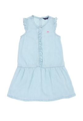 Kız Çocuk Açık Mavi Kolsuz Jean Elbise - 50263070019