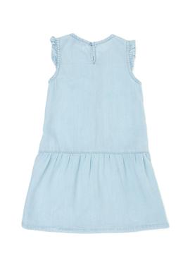 Kız Çocuk Açık Mavi Kolsuz Jean Elbise - 50263070019