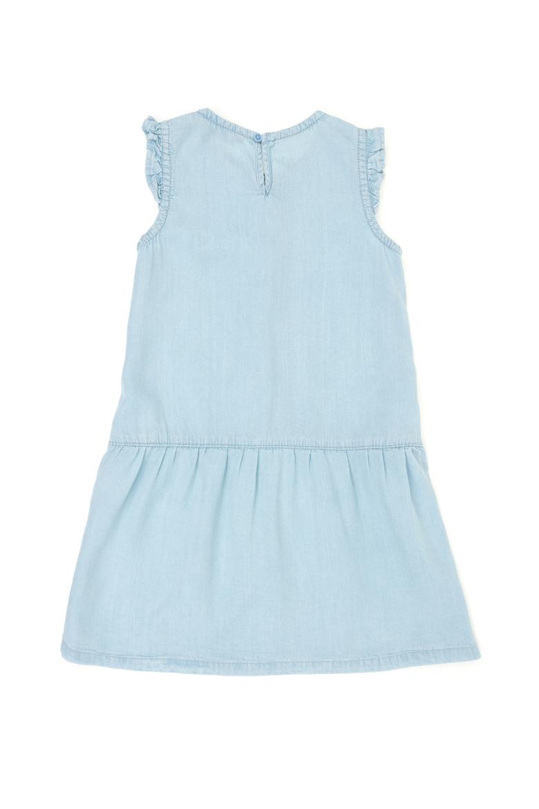 Kız Çocuk Açık Mavi Kolsuz Jean Elbise - 50263070019